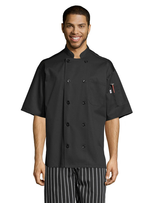 Unisex Reversible Closure Chef Coat - 0429 - Black