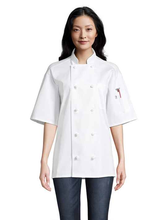 Unisex Reinforced Bar Tacking Chef Coat - 0430 - White