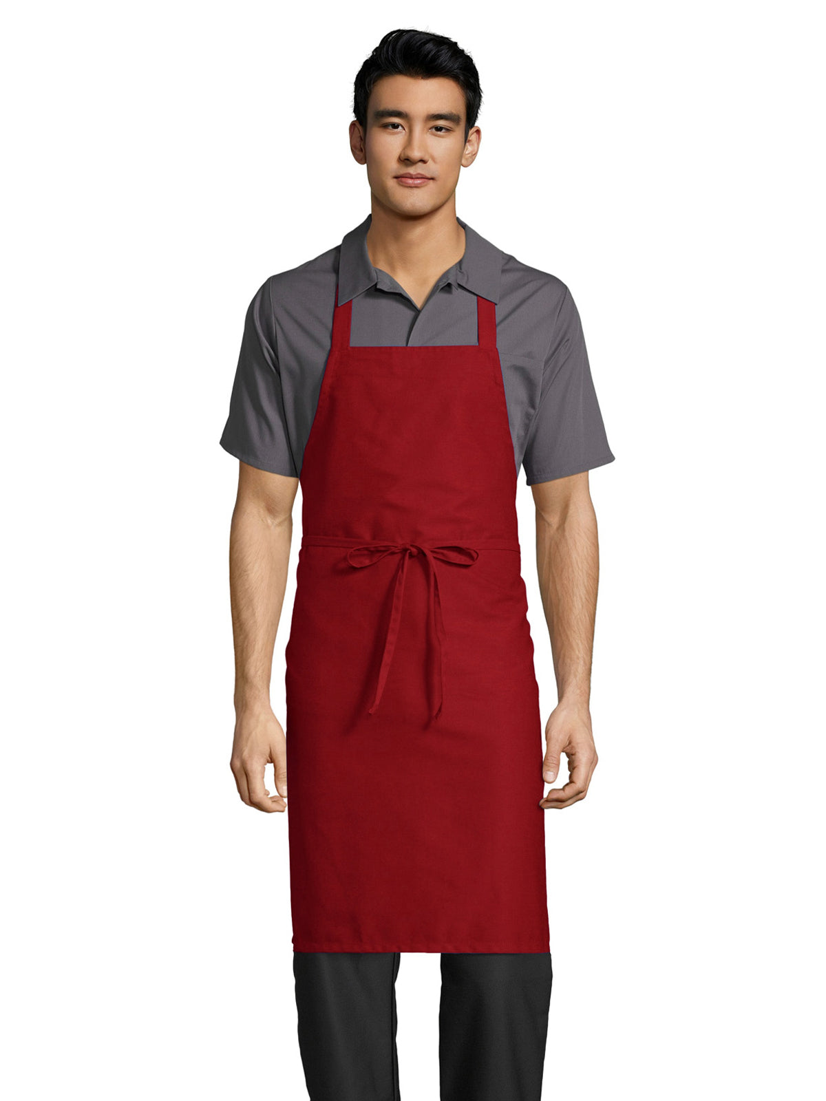 Unisex No Pocket Apron - 3000 - Red