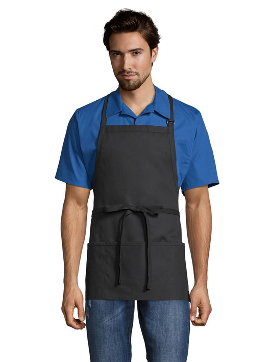 Unisex Sliding Adjustable Neck Apron - 3011 - Black