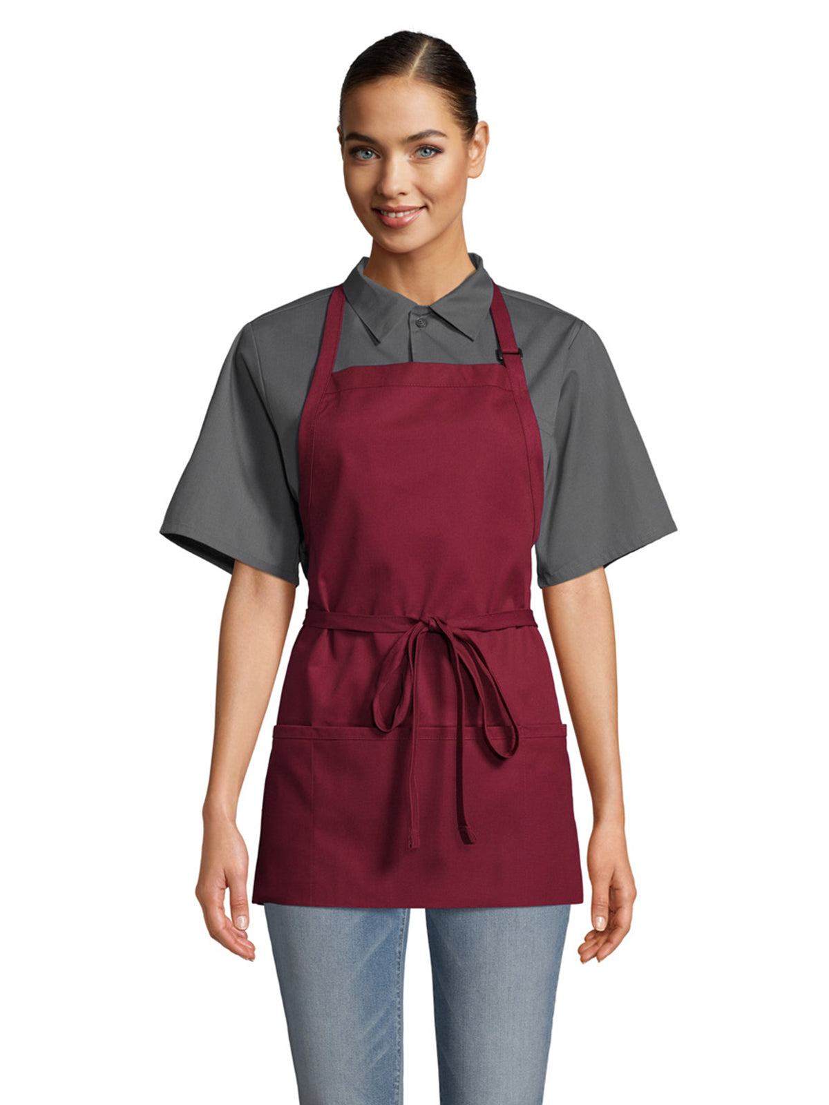 Unisex Sliding Adjustable Neck Apron - 3011 - Burgundy