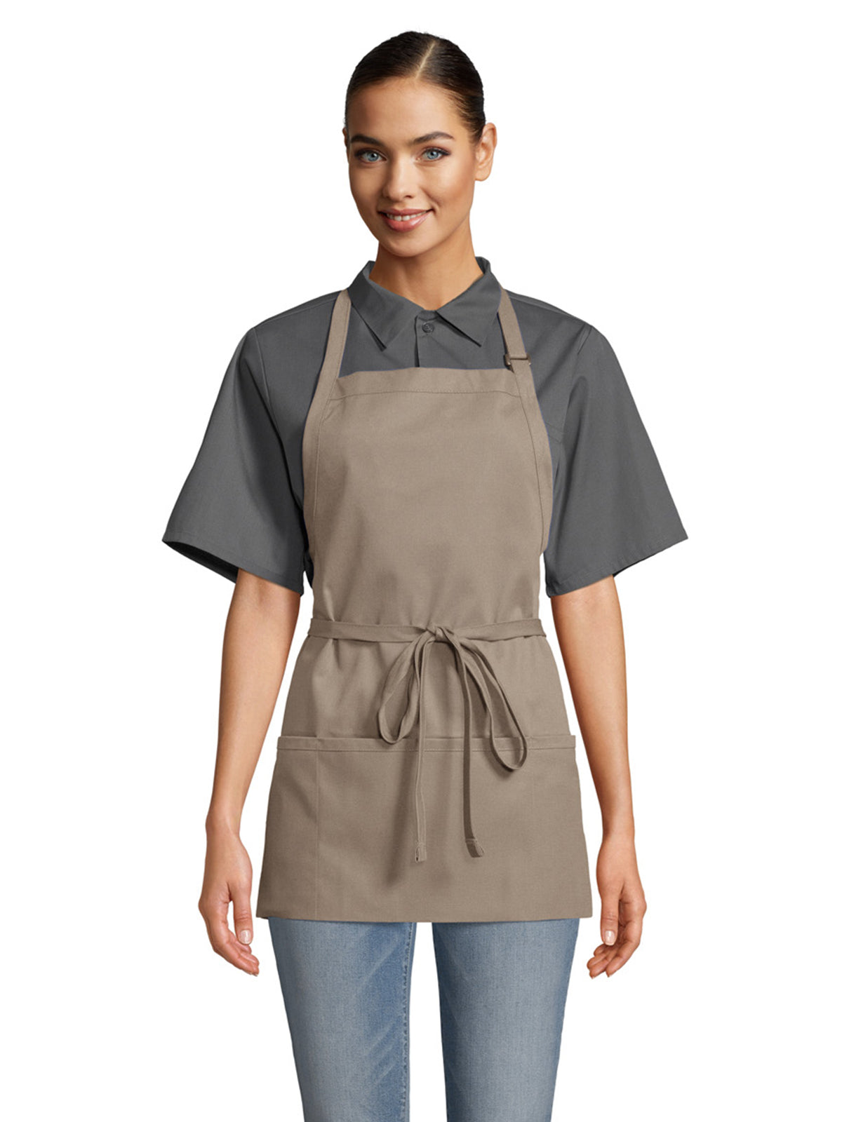 Unisex Sliding Adjustable Neck Apron - 3011 - Khaki