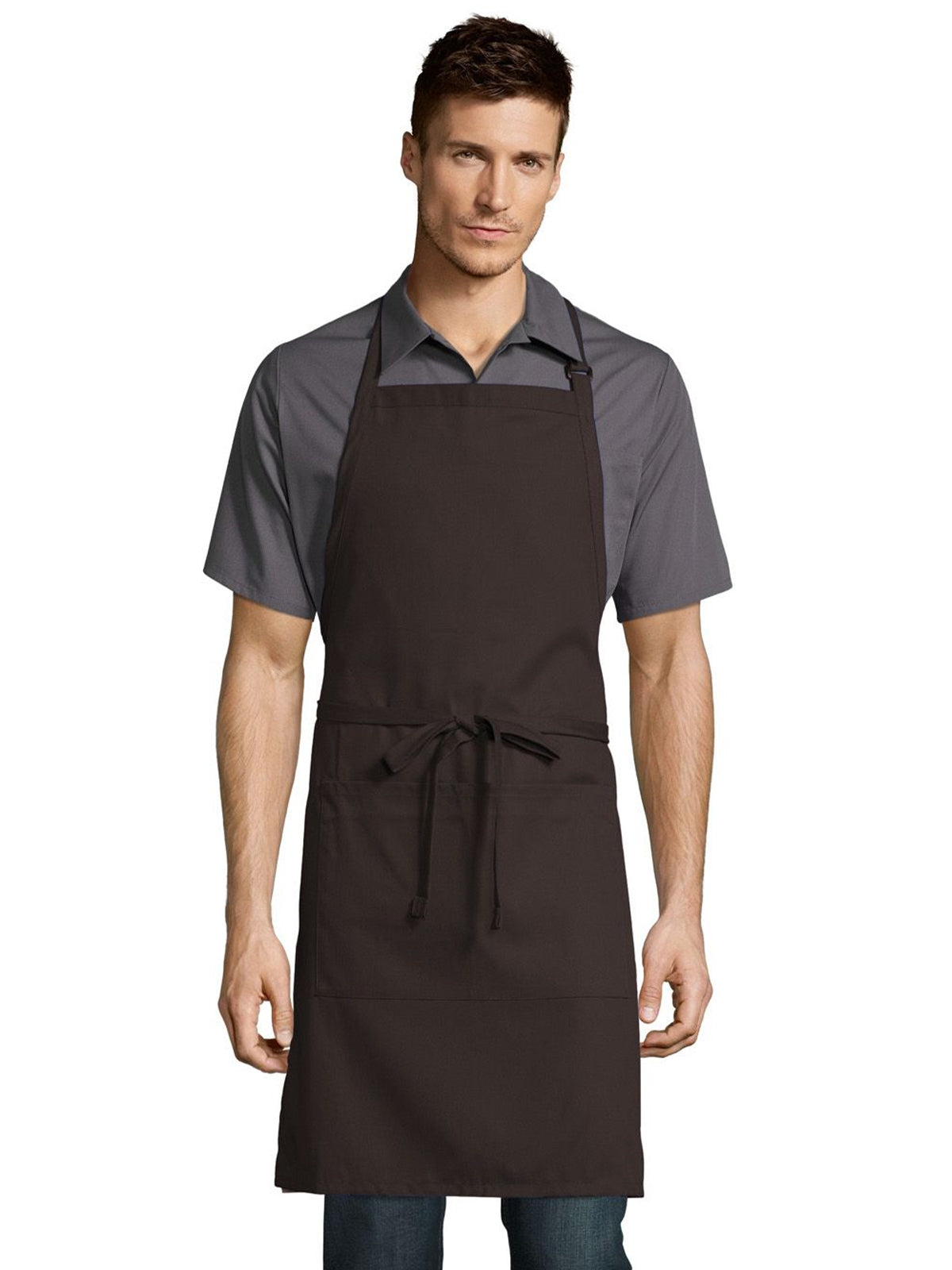 Unisex Sliding Adjustable Neck Apron - 3018 - Brown