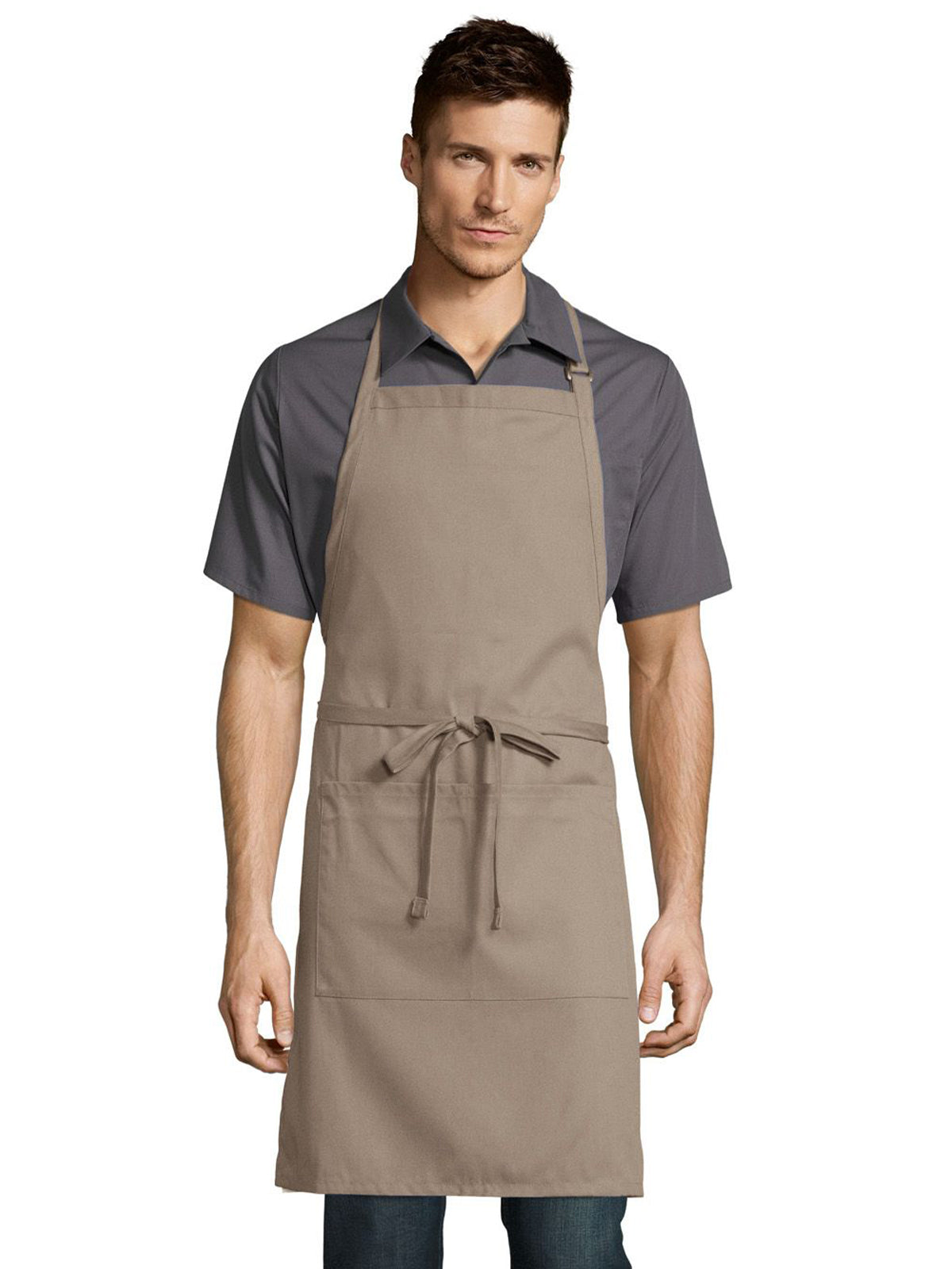 Unisex Sliding Adjustable Neck Apron - 3018 - Khaki