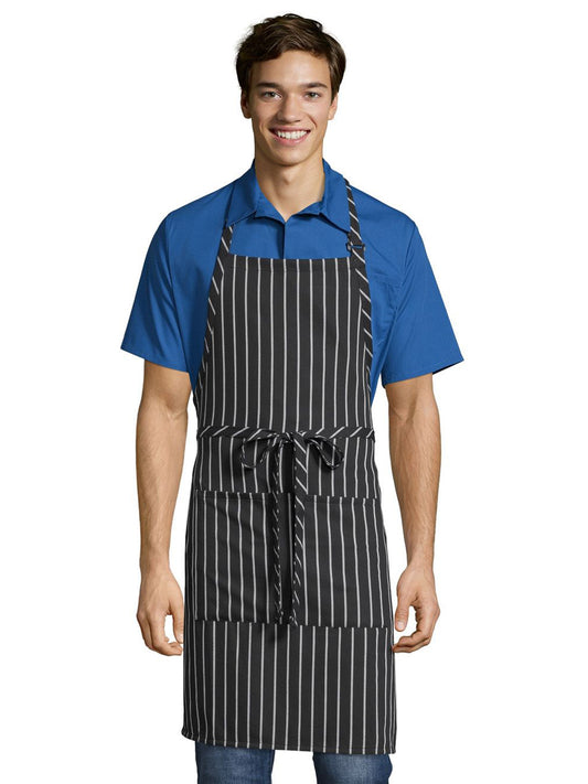 Unisex Sliding Adjustable Neck Apron - 3018 - Chalk Stripe