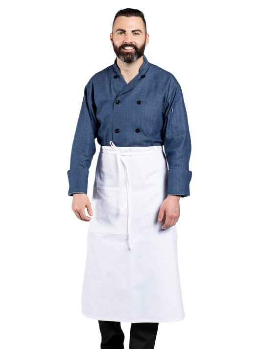 Unisex Reinforced Bar Tacking Apron - 3052 - White