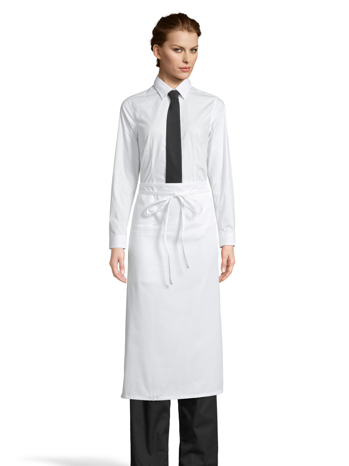 Unisex Inset Pocket Apron - 3059 - White