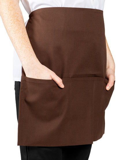 Unisex Three-Section Pocket Apron - 3060 - Brown