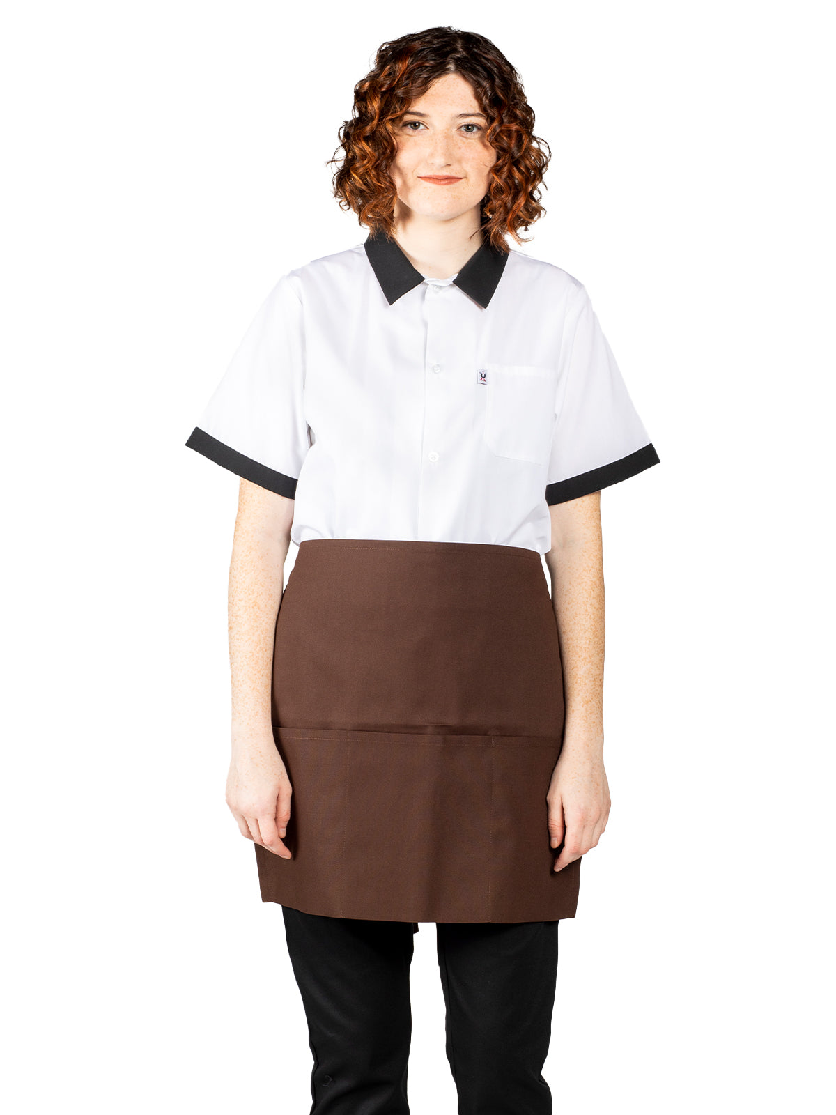 Unisex Three-Section Pocket Apron - 3060 - Brown