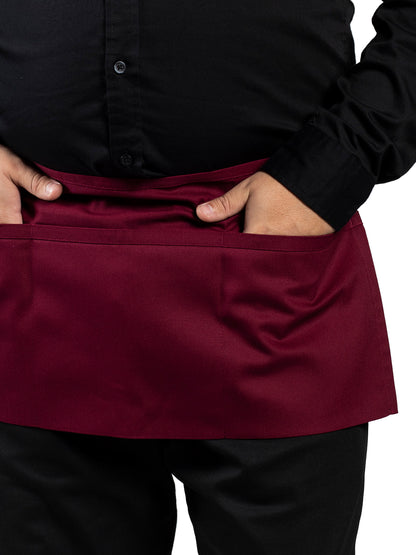 Unisex Three-Section Pocket Apron - 3067 - Burgundy