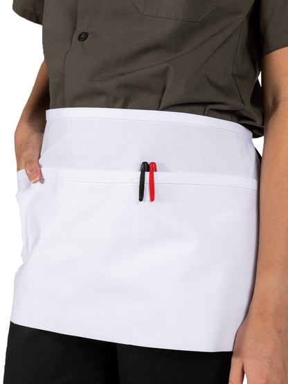 Unisex Three-Section Pocket Apron - 3067 - White