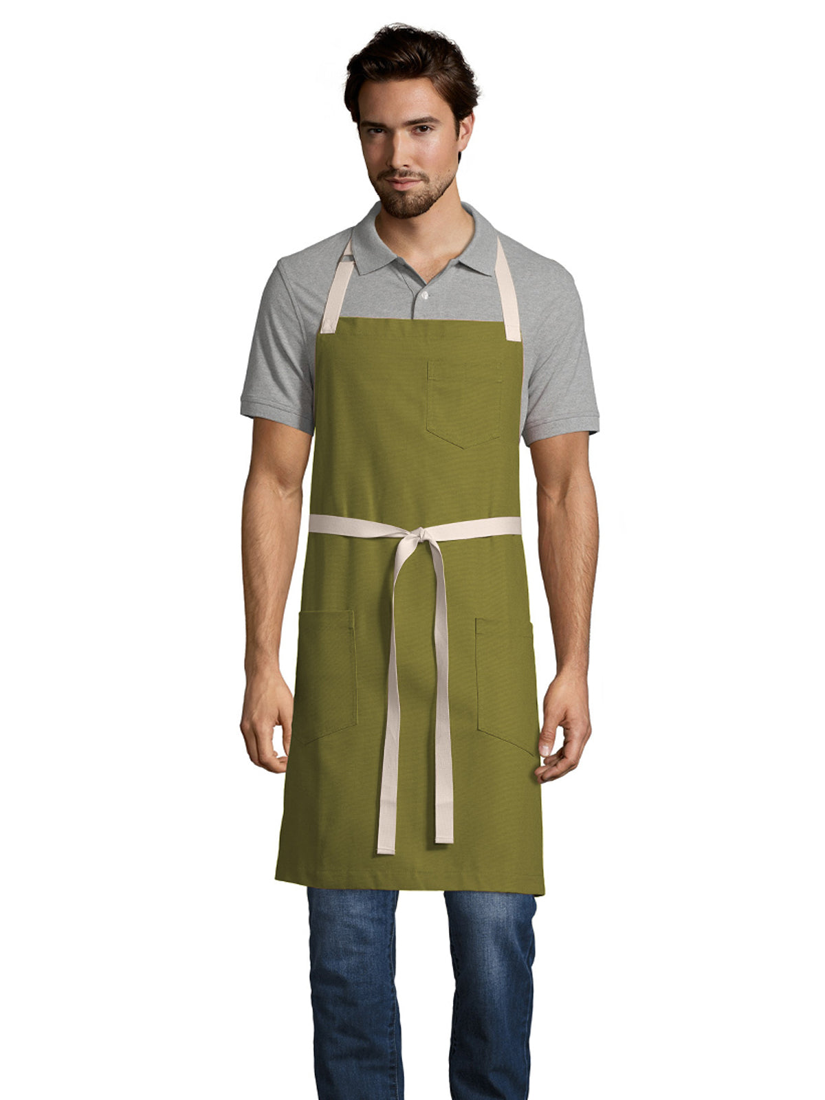 Unisex Apron - 3115 - Moss Green Canvas