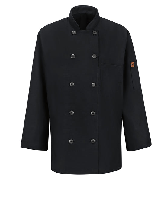 Women's Long-Sleeve 28.5" Chef Coat with OilBlok + MIMIX™ - 041X - Black
