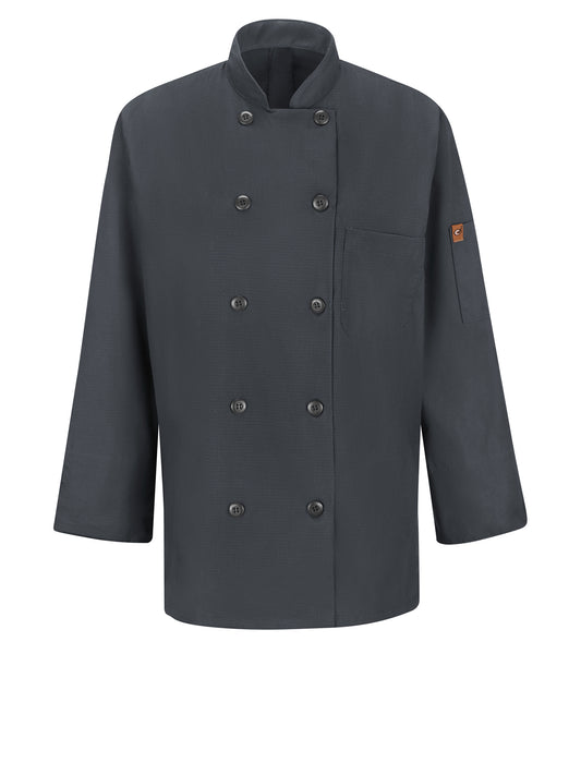 Women's Long-Sleeve 28.5" Chef Coat with OilBlok + MIMIX™ - 041X - Charcoal