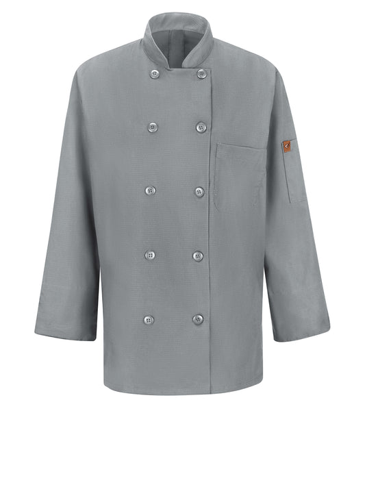 Women's Long-Sleeve 28.5" Chef Coat with OilBlok + MIMIX™ - 041X - Grey