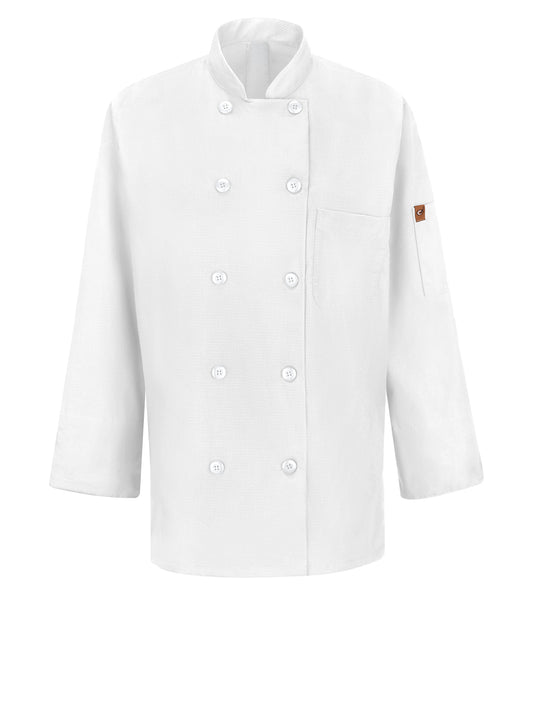 Women's Long-Sleeve 28.5" Chef Coat with OilBlok + MIMIX™ - 041X - White