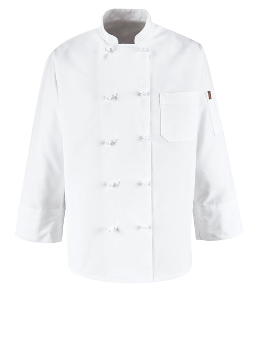 Unisex Eight Knot Button 30" Chef Coat - 0421 - White