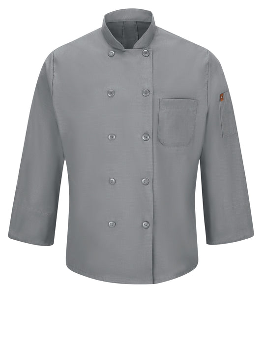 Men's Ten-Button 25" Chef Coat with OilBlok + MIMIX™ - 042X - Grey