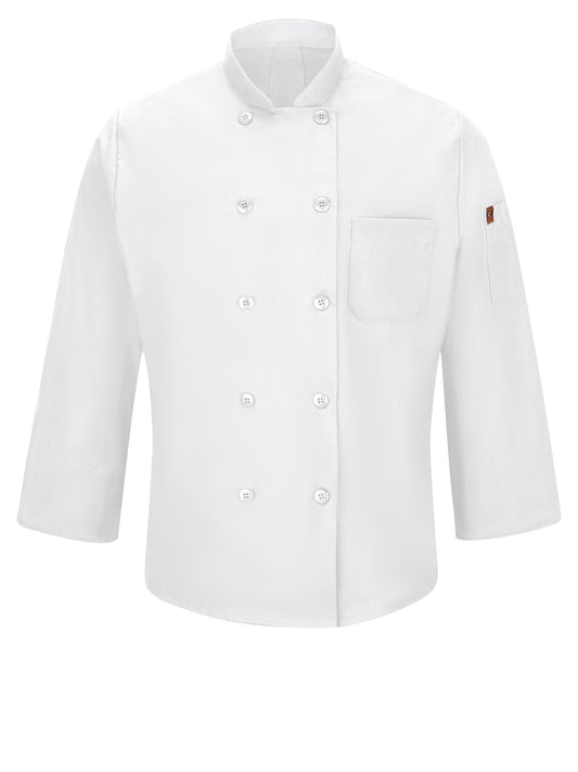 Men's Ten-Button 25" Chef Coat with OilBlok + MIMIX™ - 042X - White