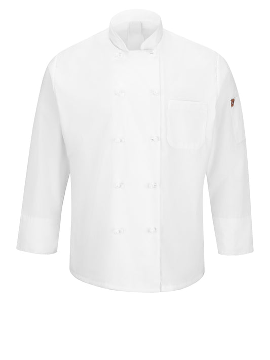 Men's Ten Knot Button 29.5" Chef Coat with OilBlok + MIMIX™ - 044X - White