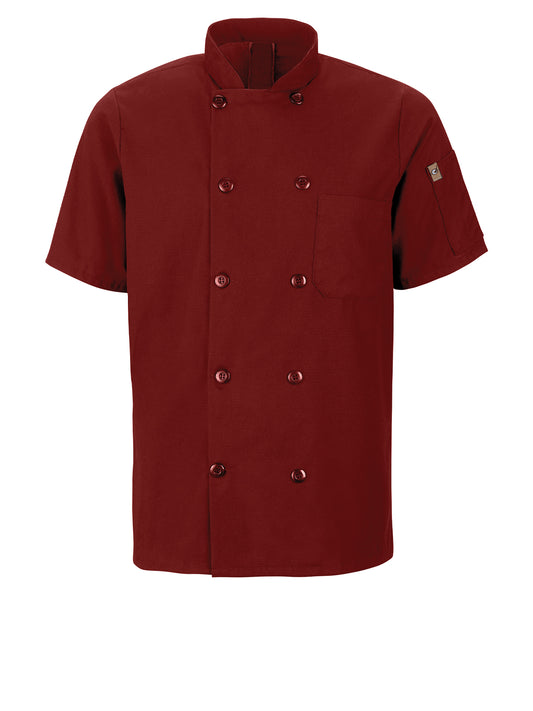 Men's Short Sleeve 29.5" Chef Coat with OilBlok + MIMIX™ - 046X - Fireball Red