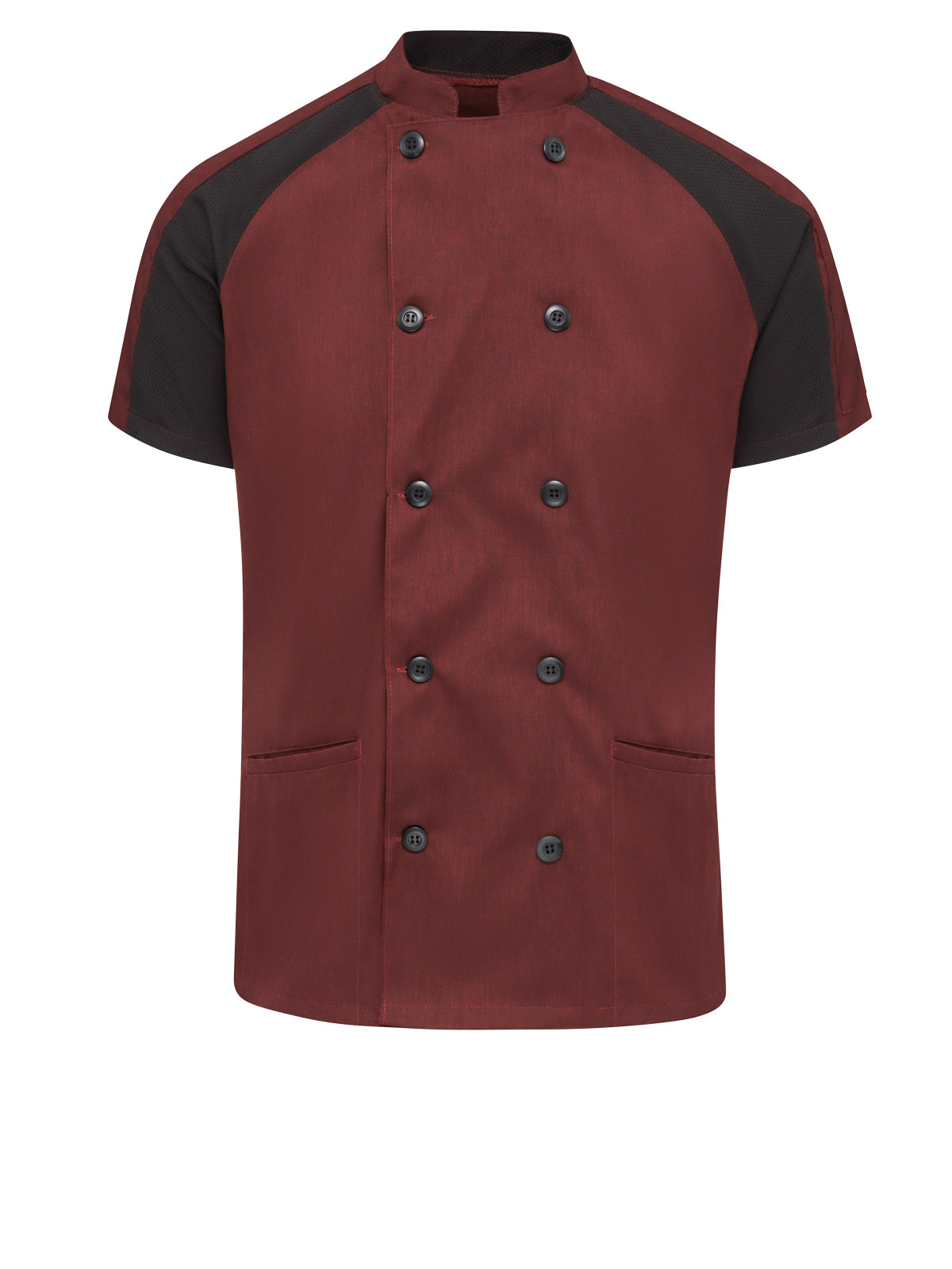 Women's Airflow Raglan Chef Coat with OilBlok - 051W - Merlot Heather with Black Mesh