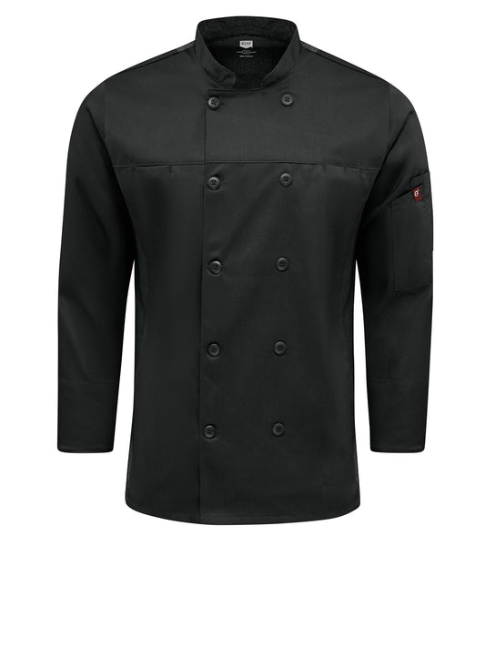 Men's Deluxe Airflow Chef Coat - 054M - Black