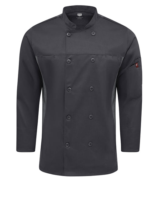 Men's Deluxe Airflow Chef Coat - 054M - Charcoal