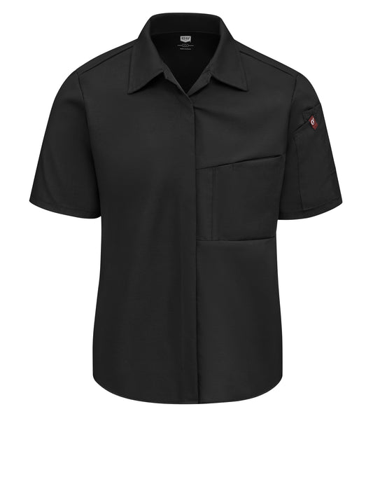 Women's Airflow Cook Shirt with OilBlok - 501W - Black