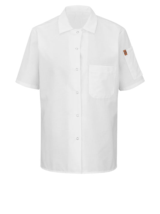 Women's Short Sleeve Cook Shirt with OilBlok + MIMIX™ - 501X - White