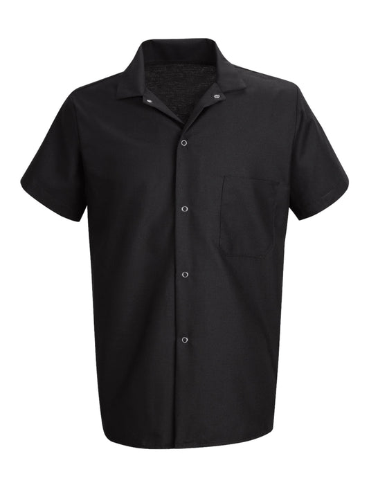 Men's Five-Gripper Closure Cook Shirt - 5020 - Black