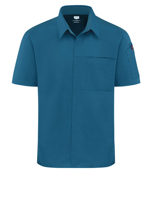 Men's Airflow Cook Shirt with OilBlok - 502M - Teal With Teal Mesh