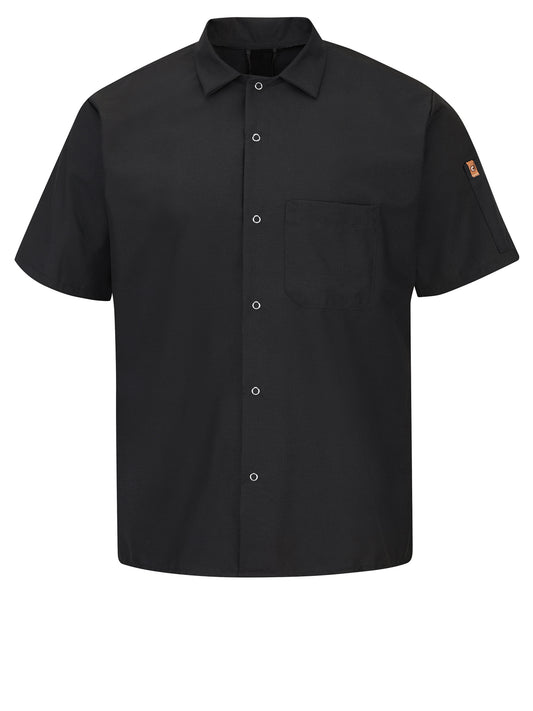 Men's Short Sleeve Cook Shirt with OilBlok + MIMIX™ - 502X - Black