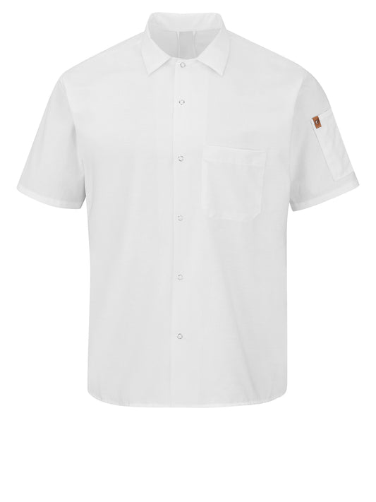 Men's Short Sleeve Cook Shirt with OilBlok + MIMIX™ - 502X - White