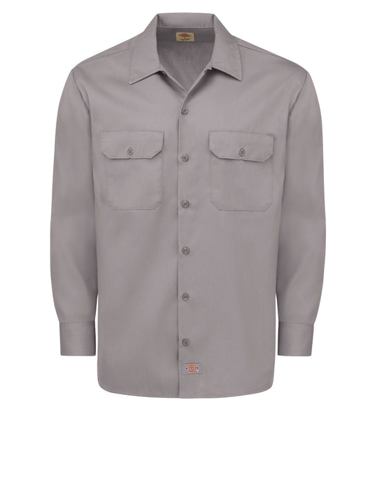 Men's Long Sleeve Traditional Work Shirt - 5574 - Silver Gray