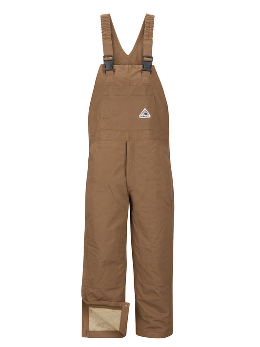 Men's Heavyweight Flame-Resistant Knee Zip Bib Overall - BLN6 - Brown Duck