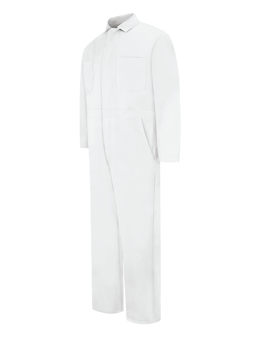 Men's Snap-Front Cotton Coverall - CC14 - White