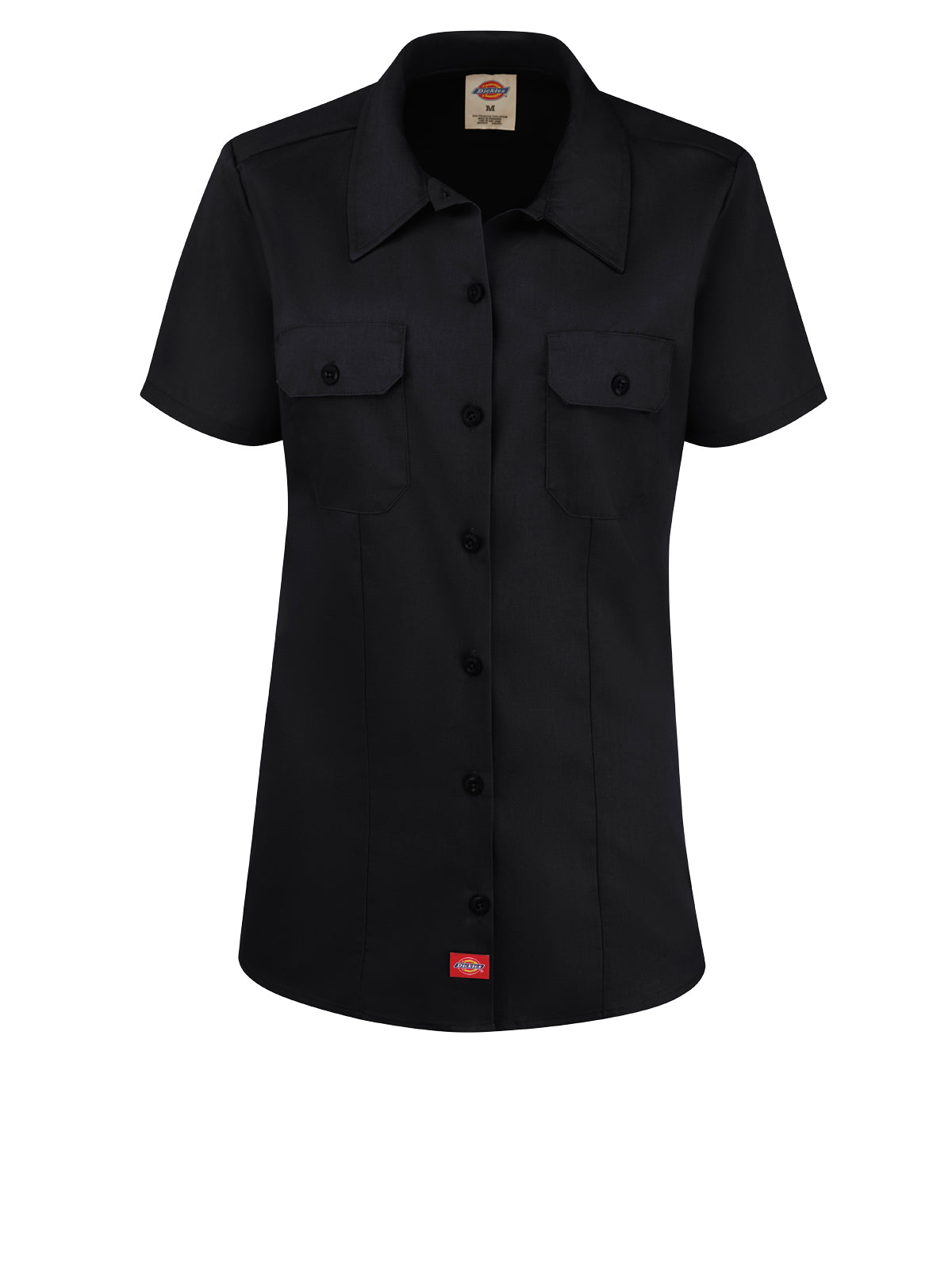 Women's Short-Sleeve Traditional Shirt - FS57 - Black