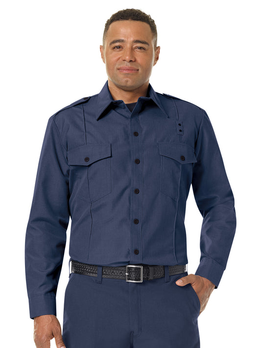 Men's Classic Long Sleeve Fire Chief Shirt - FSC0 - Navy