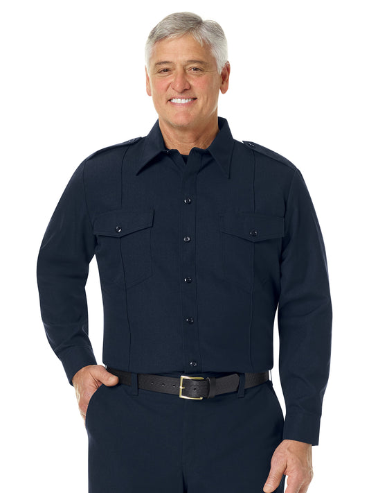 Men's Classic Long Sleeve Fire Chief Shirt - FSC4 - Midnight Navy