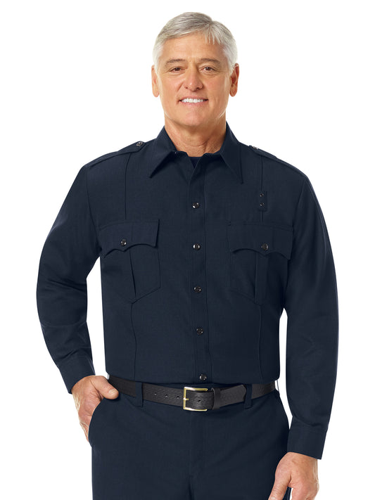 Men's Classic Long Sleeve Fire Officer Shirt - FSE0 - Midnight Navy