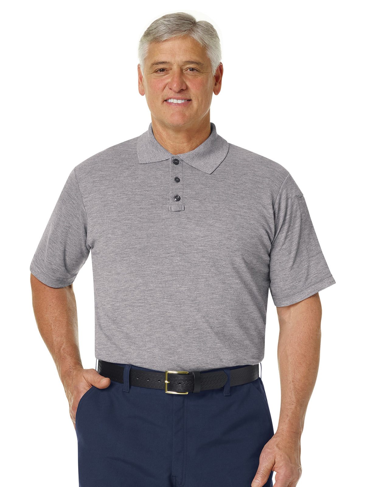 Men's Short Sleeve Station Wear Polo Shirt - FT10 - Heather Grey