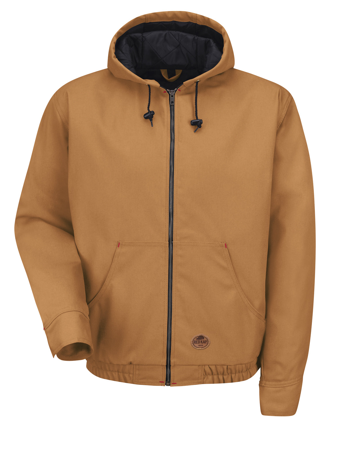 Unisex Blended Duck Zip-Front Hooded Jacket - JD20 - Brown Duck