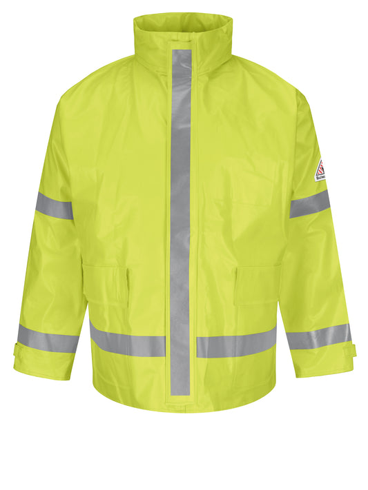 Men's Flame-Resistant Rainwear Jacket W/ Hood - JXN6 - Yellow