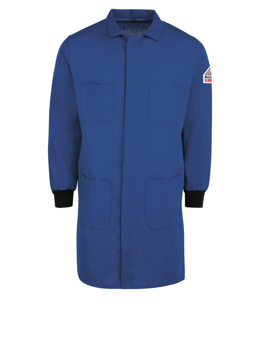 Men's Four-Pocket Flame-Resistant Knit-Cuff Lab Coat - KNC2 - Royal Blue