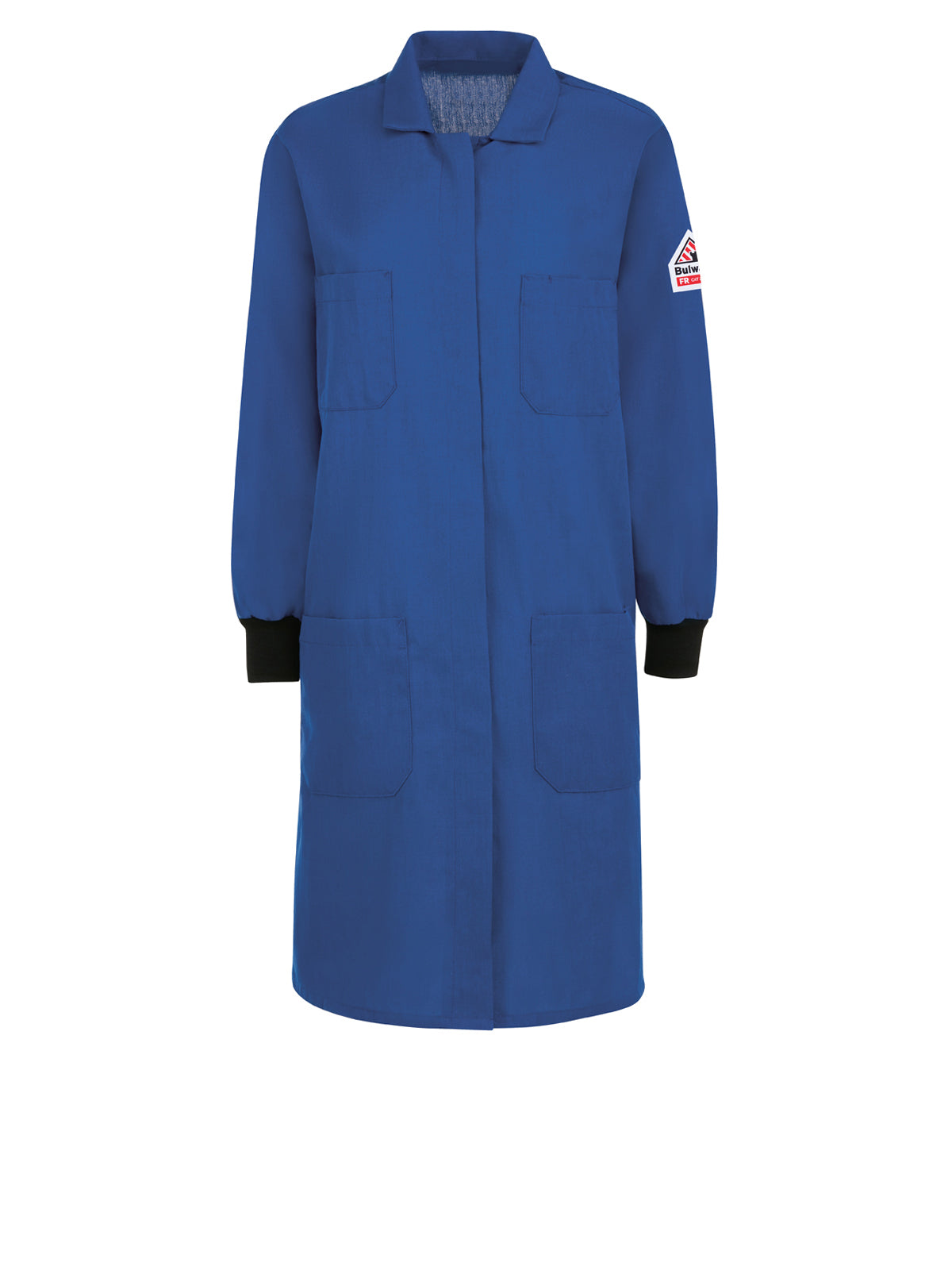 Women's Four-Pocket Flame-Resistant Knit-Cuff Lab Coat - KNC3 - Royal Blue