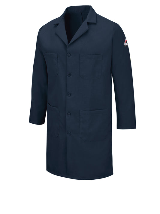 Men's Four-Pocket Flame-Resistant Lab Coat - KNL2 - Navy
