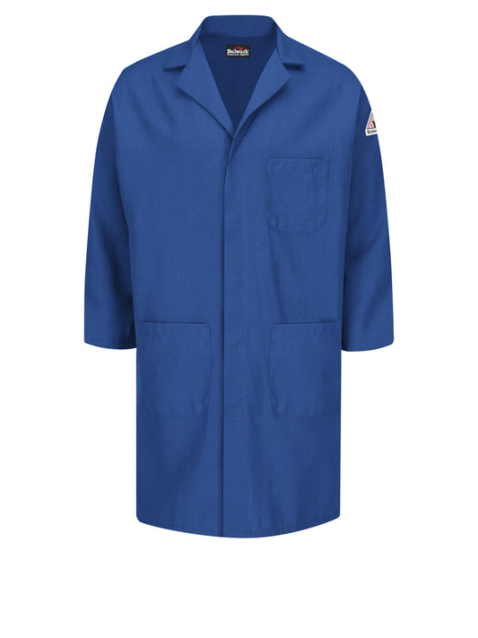 Unisex Four-Pocket Flame-Resistant Concealed Snap-Front Lab Coat - KNL6 - Royal Blue