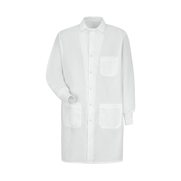 Unisex Interior Pocket Gripper-Front 41.5" Full-Length Lab Coat - KP72 - White