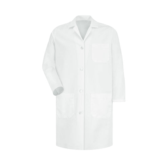 Women's Three-Pocket 38.25" Full-Length Lab Coat - KT33 - White